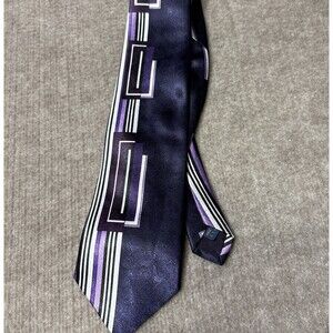 Gianno USA Made Men's Neck Tie Purple Violet Polyester 47035 Rockabilly Art Deco